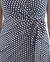 Classic Fit Wrap Dress Mini Polka Dot, Cap Sleeve, Navy/White