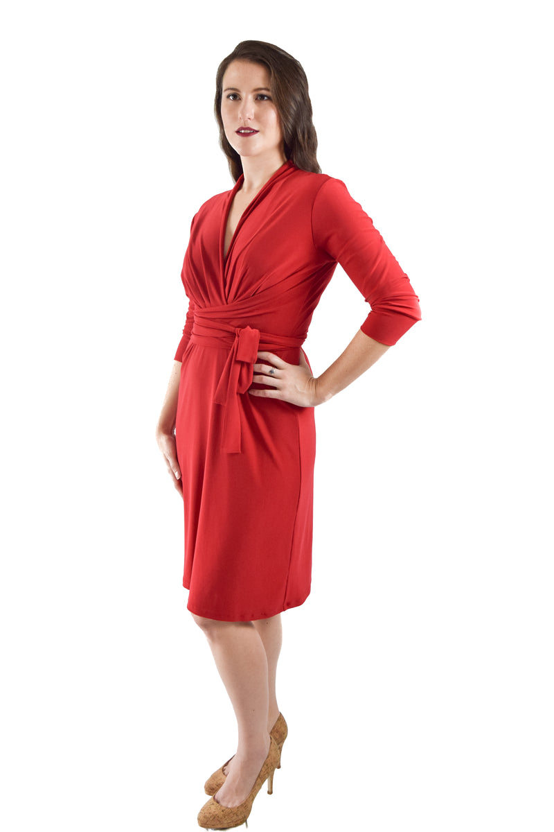 Bust Wrap Dress, Red – Anna Rainn