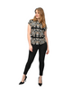 High Neck Cap Sleeve Top - Guild Print - MultiColor