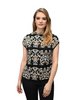 High Neck Cap Sleeve Top - Guild Print