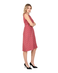 ME - Anna Rainn Elegant Versatile Tie Panel Dress for Women - Becoming You - Haute Red