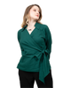 The Boss Babe Shirt - Anna Rainn Wrap Shirt in Jade - Stylish Women's Blouse for Work & Casual Wear | Empowering Design with Chic Appeal