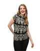 High Neck Cap Sleeve Top - Guild Print - MultiColor