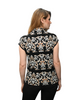 High Neck Cap Sleeve Top - Guild Print - MultiColor