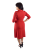 A-Line Wrap Dress with 3/4th Sleeves & Collar