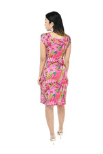 Faux Wrap Dress - Fantastic Flora - Pink