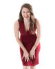 Classic Fit Wrap Dress, Sleeveless Maroon