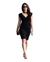 Faux Wrap Dress, Black