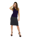 Knee length skirt, Dk Grey