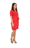 A-Line Wrap Dress with Cuff Sleeves No Collar