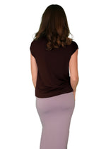 High Neck Cap Sleeve Top (NEW!) - Chocolate