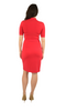 A-Line Wrap Dress, Cuff Sleeves No Collar, Red