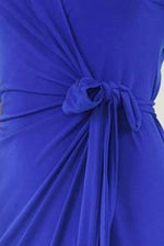 Classic Fit Wrap Dress, Sleeveless Royal Blue